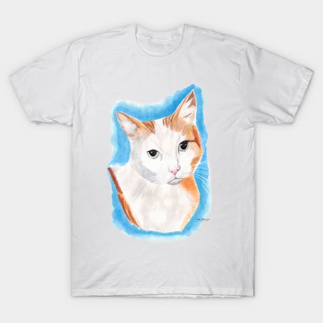 White and Ginger Cat T-Shirt by lucafon18